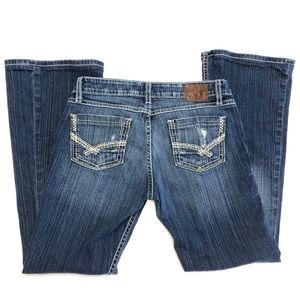BKE Starlite Flare Distressed Midwash Jeans - 28R